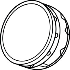 Irish Bodhran Drum Line Art Graphic ireland music