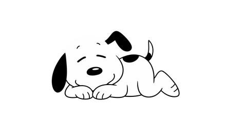 Adorable Sleeping Puppy Illustration A Peaceful Moment