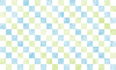 爽やかなブルーとグリーンの市松模様背景