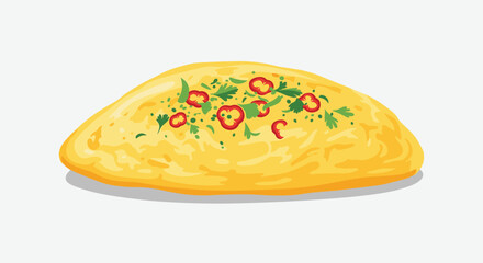 Delicious omelet with toppings a culinary delight ready to eat.