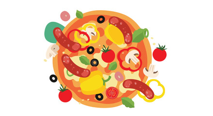 Delicious pizza with various toppings a culinary delight.