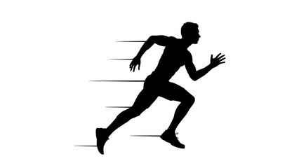 Dynamic silhouette of a sprinter in mid stride capturing the essence of speed and athleticism