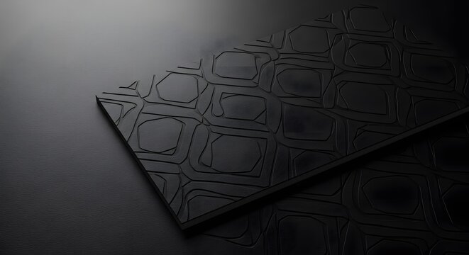 Abstract Black Texture: Geometric Pattern with Subtle Relief and Shadow Play - Powered by Adobe
