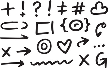 Symbol collection hand drawn