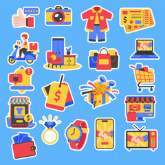 Cyber Monday Flat Illustration Set
