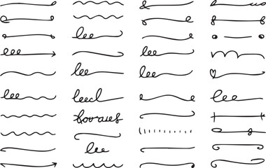 Hand-drawn line elements collection