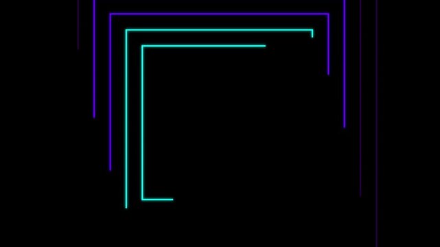 dynamic neon corner animation featuring vertical scans and overlay branding for streaming channels