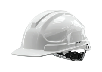 White hard hat with a modern, sleek design