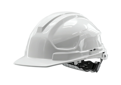 White hard hat with a modern, sleek design
