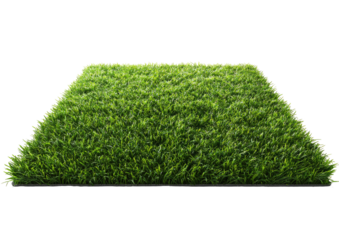 Green square of grass sits on a black background