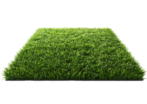 Green square of grass sits on a black background - Powered by Adobe