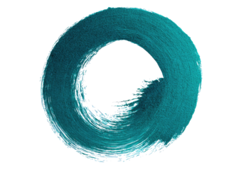 Teal ring brushstroke on black backdrop