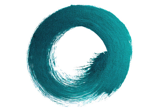 Teal ring brushstroke on black backdrop