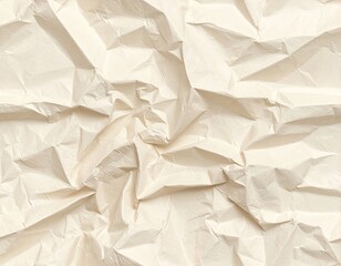Creamy Off White Crumpled Paper Texture Background