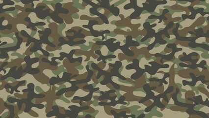 Green brown camouflage seamless pattern, military texture © Satou Akira