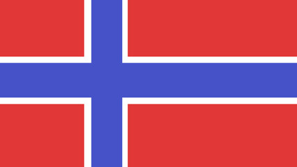 Norway flag, red blue and white national flag