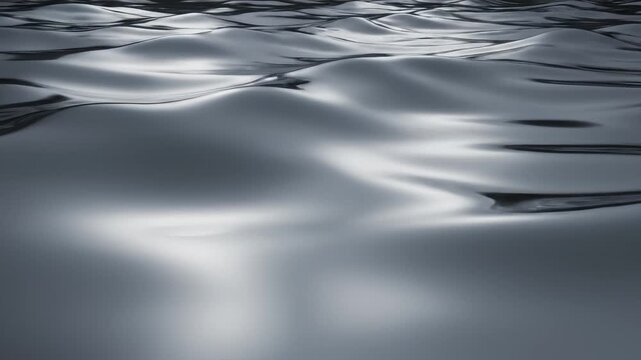 Water Surface Moving With Gentle Waves, Metallic Silver Texture
