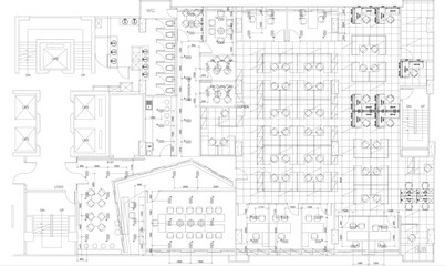 Office Ceiling Lighting Plan with Downlight Layout and Light Box Arrangement for Meeting Rooms