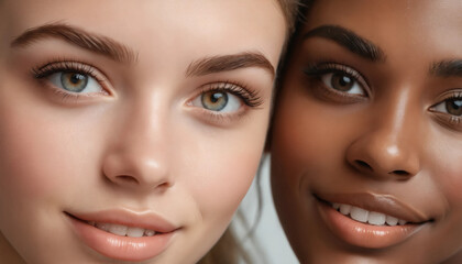 Diverse Beauty and Friendship in Close Harmony Portrait