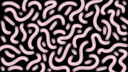 Pink squiggly line patternon black background, abstract design