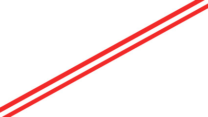Red double stripe element, minimalist geometric shape