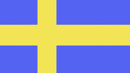 Obraz premium Sweden illustrated flag, yellow cross on blue background