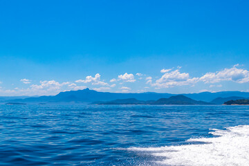 Panorama of tropical islands island in Angra dos Reis Brazil.