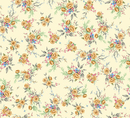 Elgant Botanical Floral Seamless Pattern for Textile and Wallpaper Design