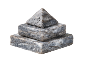 Stacked stone pyramid; three layers