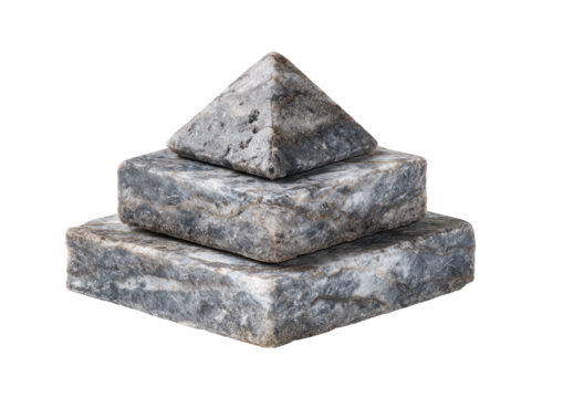 Stacked stone pyramid; three layers