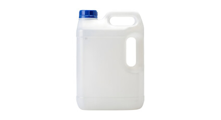 White plastic jerrycan with blue cap isolated on transparent background