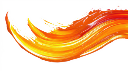 Yellow orange brushstroke with smooth motion
