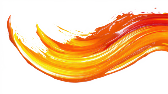 Yellow orange brushstroke with smooth motion
