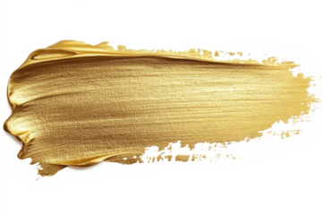 Metallic gold brushstroke with dry texture
