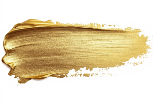 Metallic gold brushstroke with dry texture
