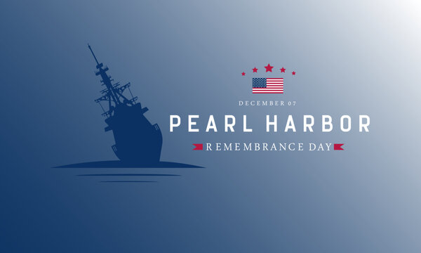 Pearl Harbor attack memorial background - Pearl Harbor Remembrance Day white background. Vector Illustration
