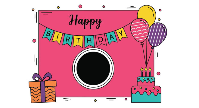 Celebrate a happy birthday with this colorful invitation template