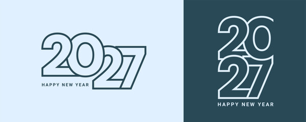 Happy new year 2027 logo design.