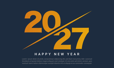 2027 Happy New Year Text Design