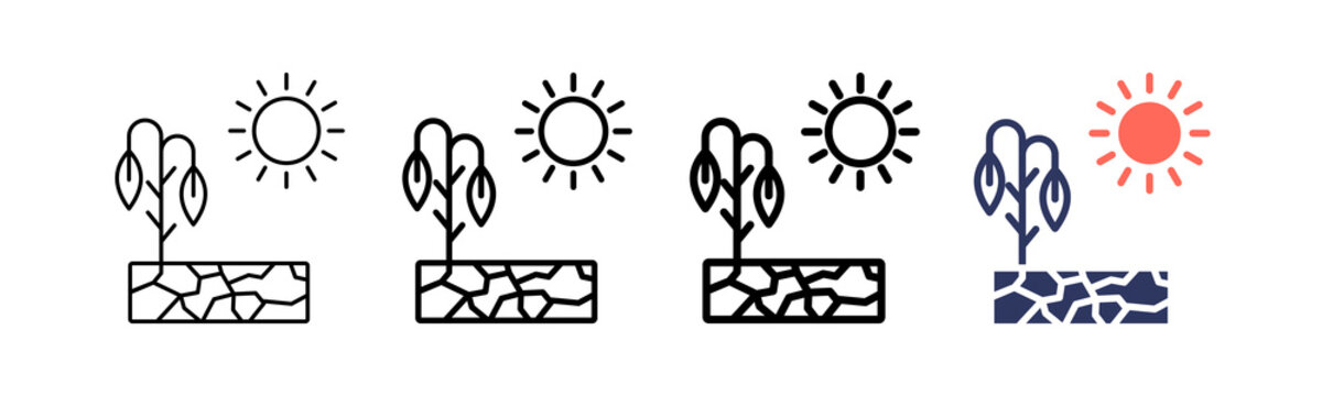 Drought multi outline icon