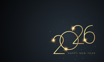 2026 Happy New Year Greeting Card Design.