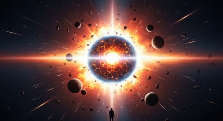 Cosmic Cataclysm Witnessing a Planetary Explosion, Space, Universe, Galaxy