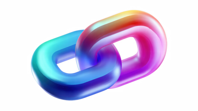 Chain link Icon isolated on white - Blue chain icon - 3d rendering strength, security, icon, digital, white, three-dimensional, chain