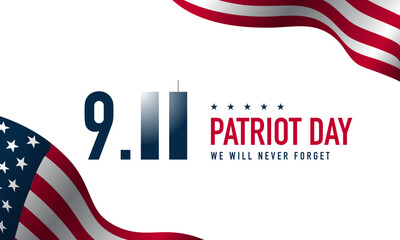 Patriot Day Greeting Card Design with white background.