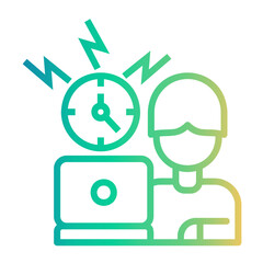office employees Line Gradient Icon