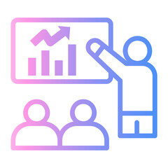 office employees Line Gradient Icon
