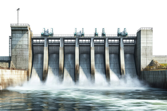 Hydropower station with large dam gates

