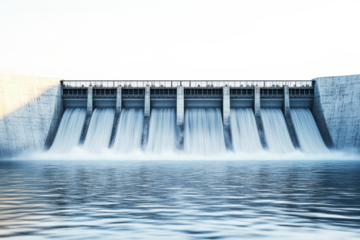 Hydropower dam releasing water

