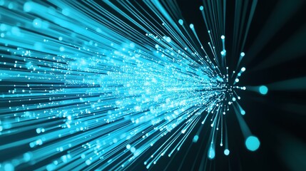 conductance. Light transmission through a fiber optic bundle creating a bright focal point with geometric patterns on a dark background. product launch decks.