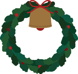 Vintage Christmas Mistletoe Flat Design Elements